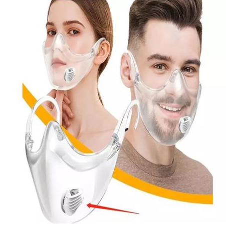 Masque protecteur transparent à valve respiratoire en PC